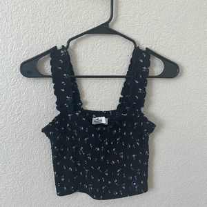 BLACK FLORAL TANK